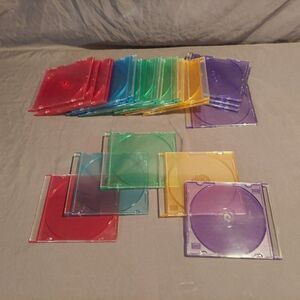 25pk Jewel Case CD/DVD Slim Jewel Cases - Assorted Colors